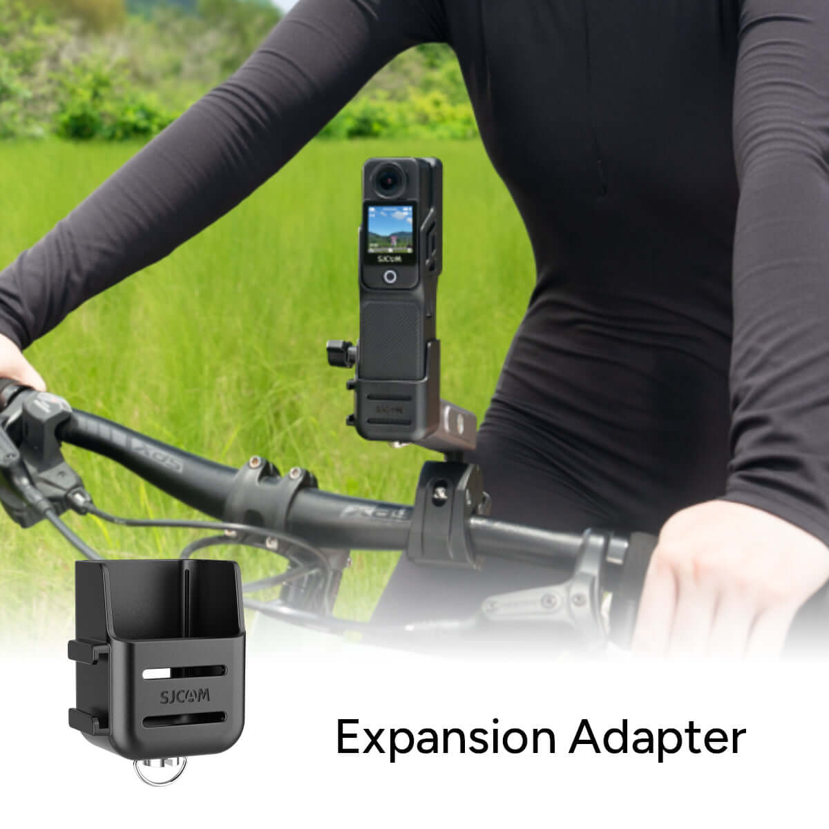 Expansion Adapter for C400 mounted on a bike handlebar