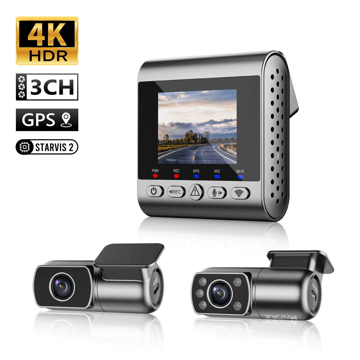 M60 Dash Camera 4K HDR 3CH