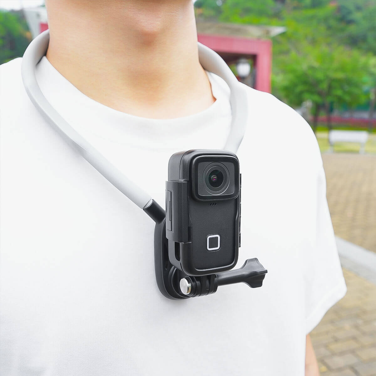 neck mount holder white