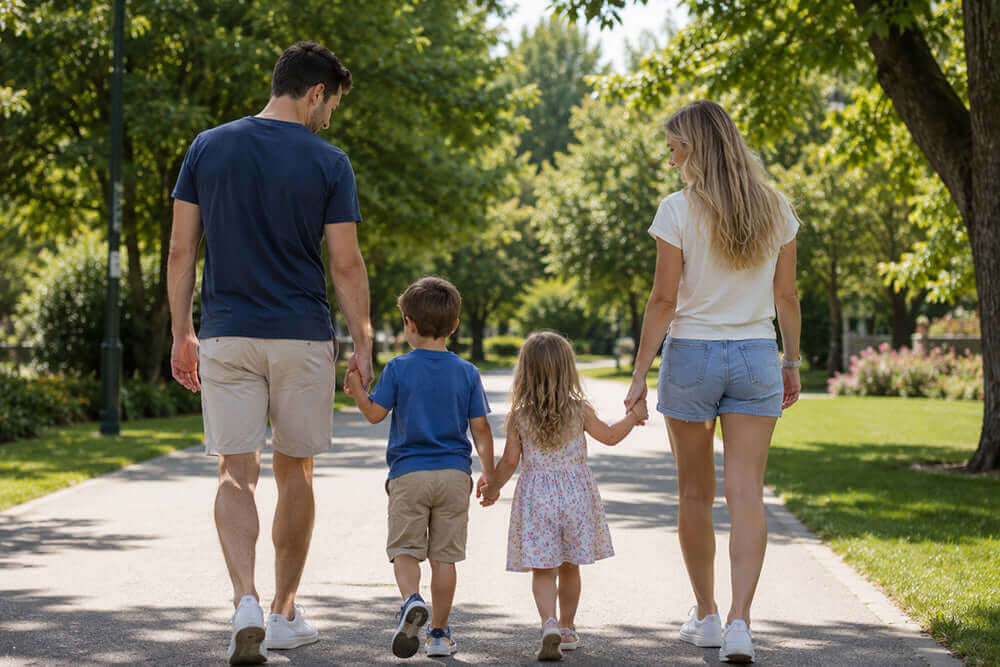 The Ultimate Father’s Day Gift Guide: 3 Stubborn Dads Who Actually Need an Action Cam with family walking in the park.