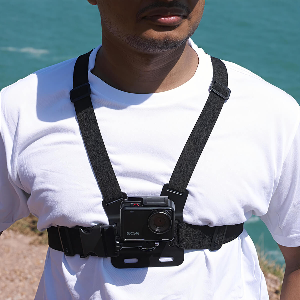 adjustable chest mount harness front
