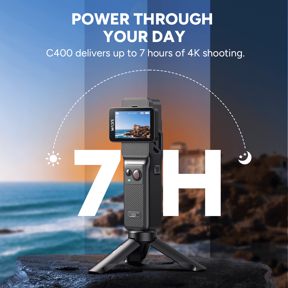 showcasing 7 hours of 4K shooting capability
