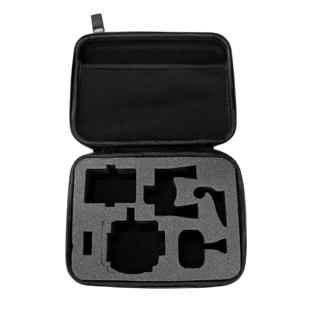 Camera Carrying Case with EVA material and padded interior compartments for secure camera storage.