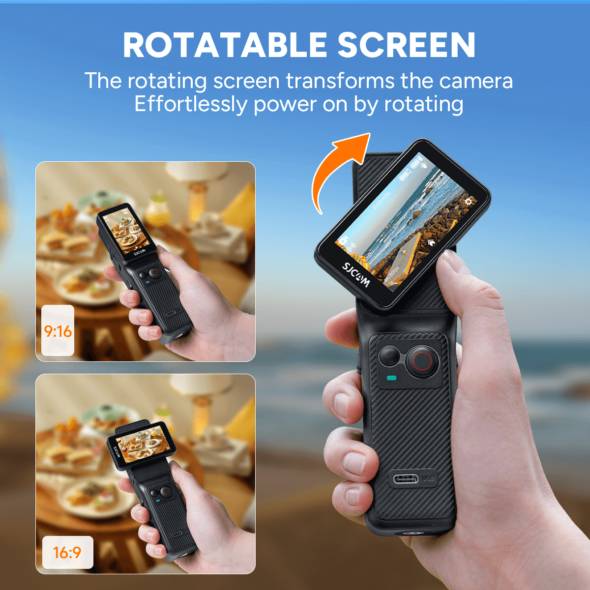 SJCAM C400 3-in-1 Handheld Action Camera Rotatable Screen SJCAM C400 3-in-1 Handheld Action Camera Rotatable Screen