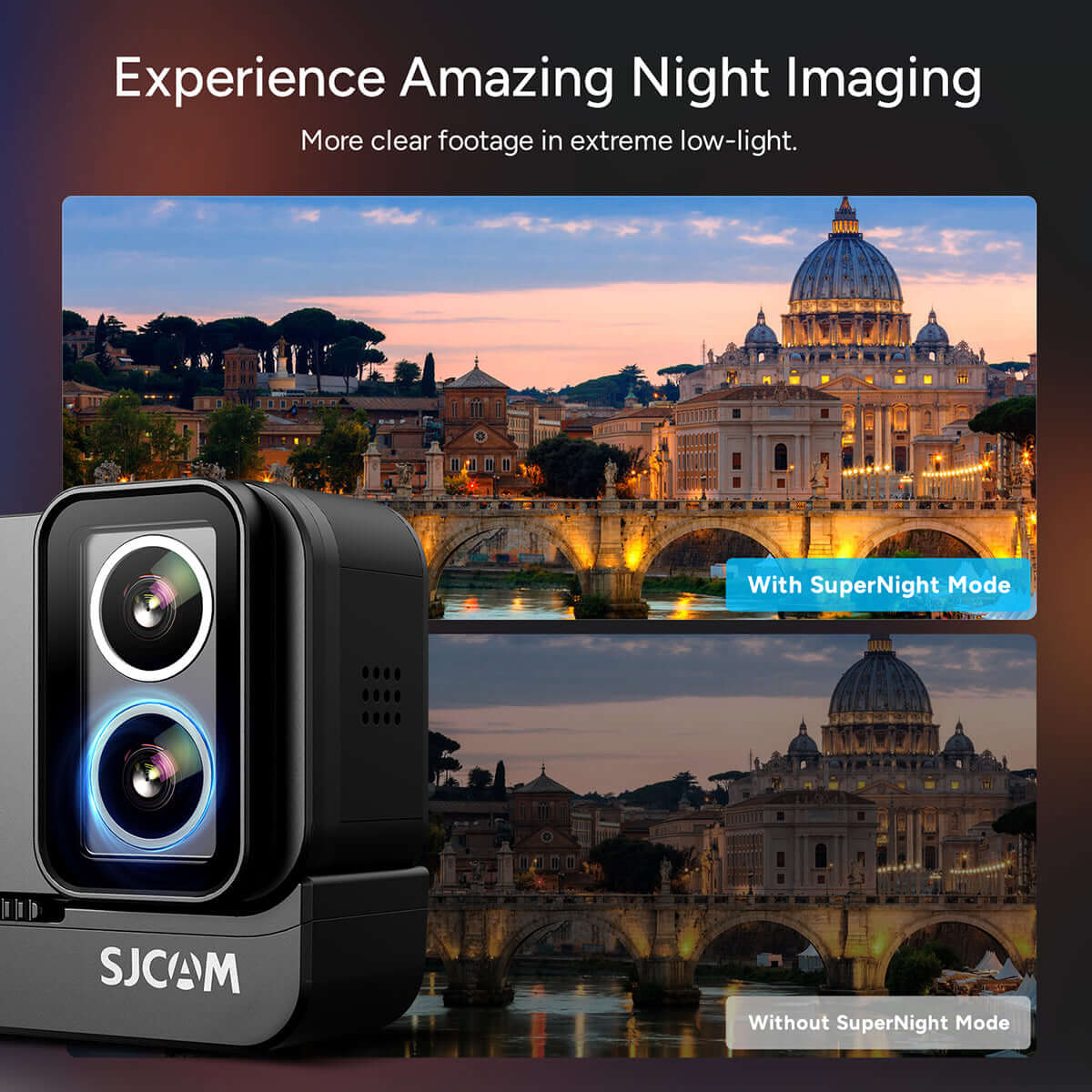 SJCAM SJ20 SuperNight düşük ışık karşılaştırması