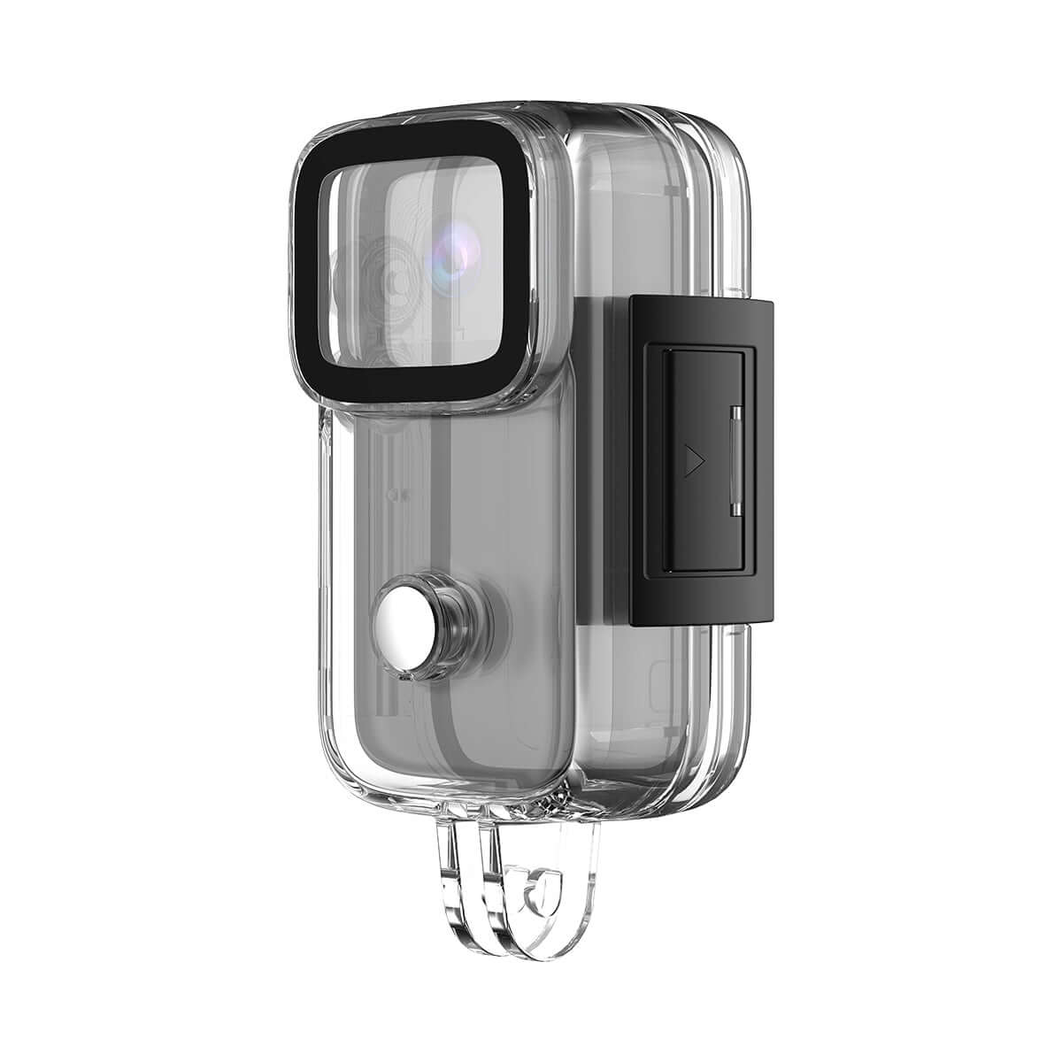 Clear waterproof case designed for protecting devices during water activities.